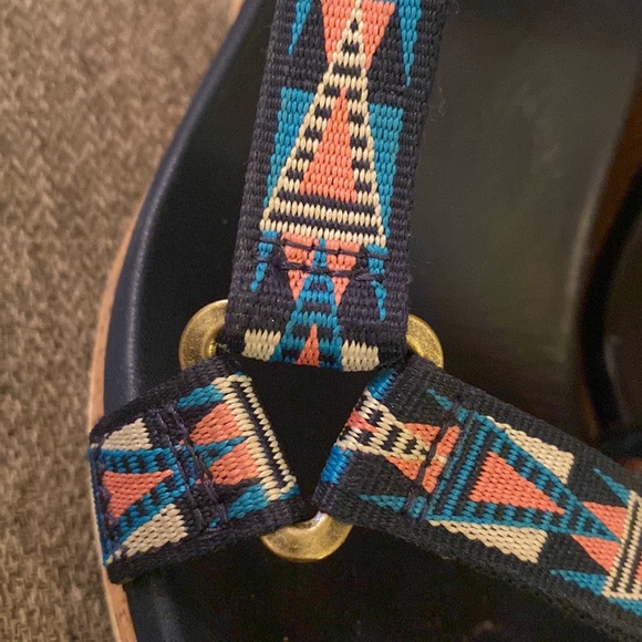 Teva Arabelle Wedge Sandal Nylon Velcro Strap Cork Heel Womens Size 9.5 - Picture 9 of 12